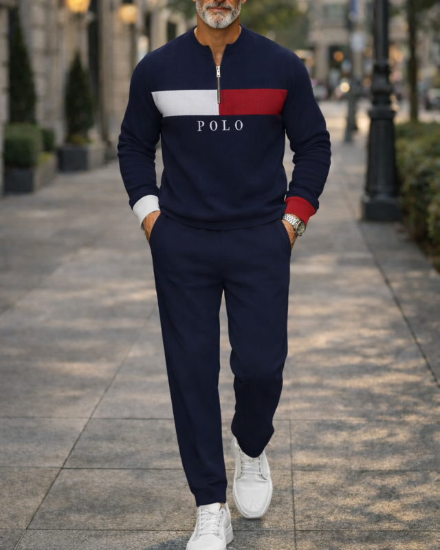 Long Sleeve Zipper Two-Piece Set