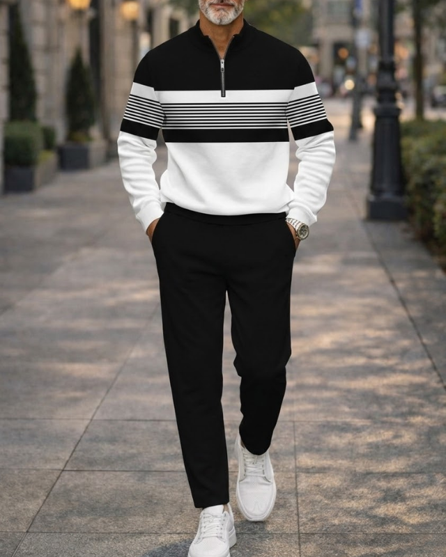 Long Sleeve Zipper Two-Piece Set