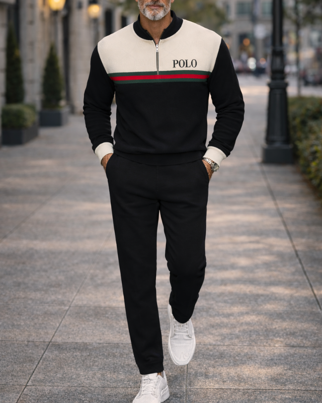 Long Sleeve Zipper Two-Piece Set